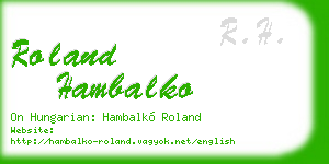 roland hambalko business card