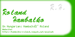 roland hambalko business card